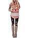 Evera Boutique Women's Striped 3/4 Sleeve Top (Medium, Coral)