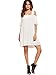 Milumia Women's Cold Shoulder Ruffle Sleeve Loose Shift Swing Tunic Dress White L