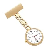 ShoppeWatch Nurses Lapel Pin Watch 24hr Military Time Analog FOB Infection Control Watch GoldTone NW-233