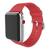 BMBEAR For apple watch band 42mm 38mm Soft Silicone Replacement iWatch strap for Apple Watch Series 3 Series 2 Series 1 Red