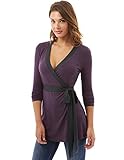 PattyBoutik Women's Long Sleeve Wrap Tunic Top