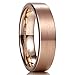 King Will Glory 6mm/8mm/10mm/12mm 18K Rose Gold Tungsten Carbide Wedding Band Ring Pipe Cut Brushed Finish/Line Grooved Dome for Unisex Comfort Fit