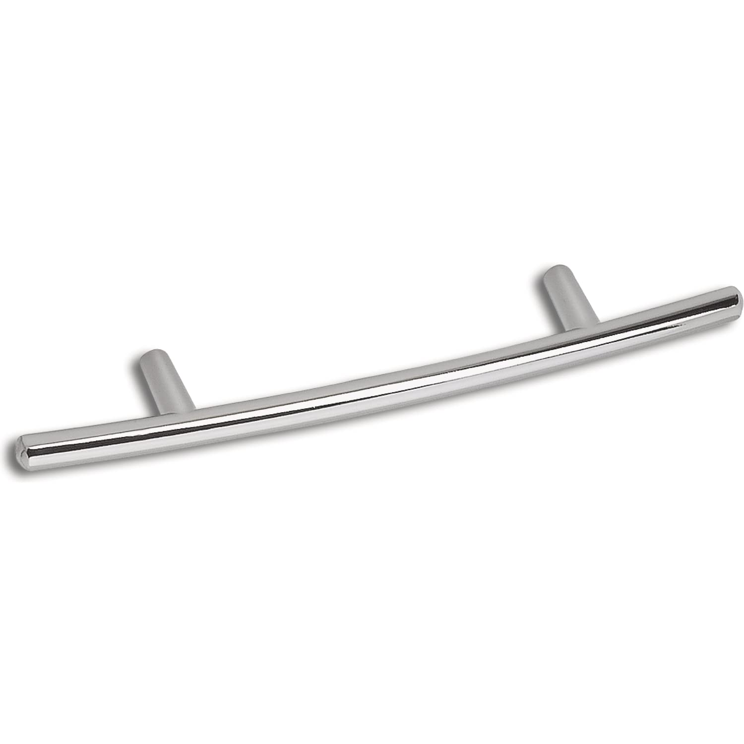OBF Grimme Basic Menorca 72 3872 29 Drawer Handle Curved Diameter 8 mm Width 222 mm Furniture Handle ZN Chrome-Plated Polished Silver Hole Distance 128 mm