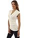 PattyBoutik Women Ruched V Neck Sleeveless Blouse (Off-White Small)