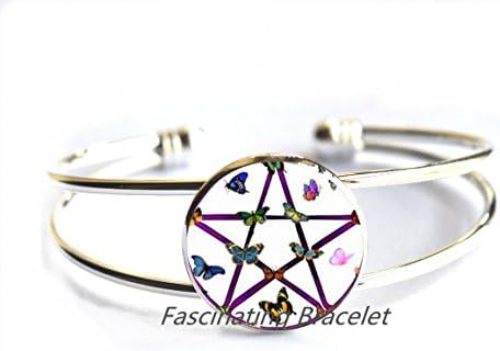 Fashion Bracelet,Pentagram Bracelets, Pentagram Bracelet, Pentagram Jewelry, Wiccan Bracelet, Wiccan Bracelets, Wiccan Jewelry, Astrology Bracelets,AE0054