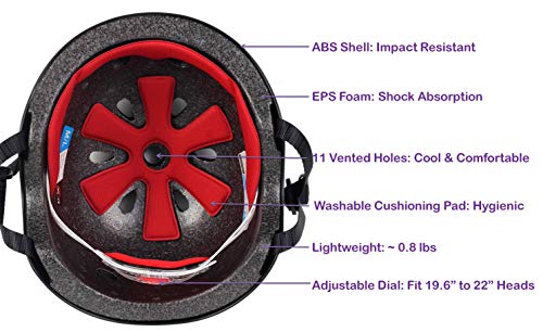 Kids Helmet with Protective Gear for Skateboard Scooter Skating Bicycle Bike Cycling - Adjustable to Fit Heads from Age 3 to 7 - Include Knee Elbow Pads Wrist Guards (SK11SM+P+MtBlack)
