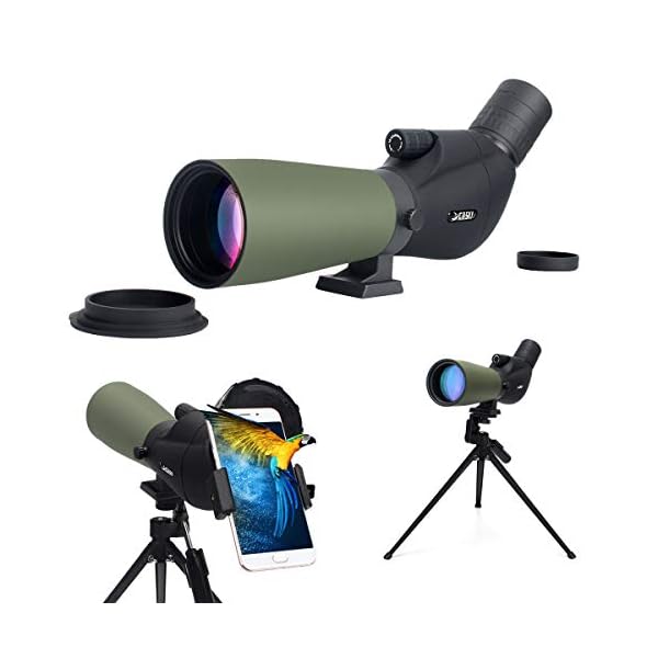 Gosky Spotting Scope with Carrying Bag and Smartphone Adapter BAK4 Angled Waterproof HD Optics