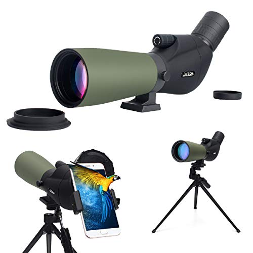 Gosky Spotting Scope with Carrying Bag and Smartphone Adapter BAK4 Angled Waterproof HD Optics