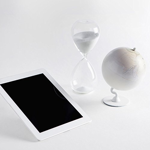 Hourglass Sand Timers - SWISSELITE Biloba Hourglass Sand Timer, 4.4 Inch White Sand Timer In 5 Mins