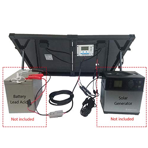 ACOPOWER 12V Portable 100 Watts Solar Panel Kit Suitcase with LCD Charge Controller (100W w/LCD Controller)