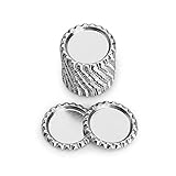 IGOGO 100 PCS Silver Chrome Bottle Caps for Hair Bows, DIY Pendants or Craft Scrapbooks