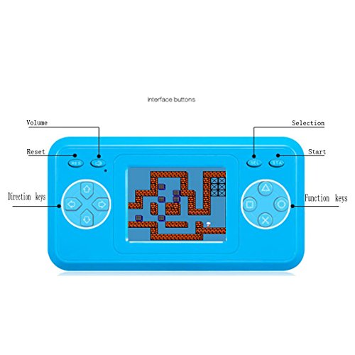 JJFUN 2.4" LCD Retro Video Game Player, 8-Bit Handheld Game Console with 298 Classic Old School Games Built-in, Portable Video Game System for Travel Indoor Outdoor Entertainmentâ€“Blue