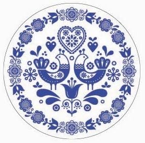 Real Art | Block Decor | Wall Hanging Plate 7" | 1 Pcs | Fine Bone China | Gift Packing
