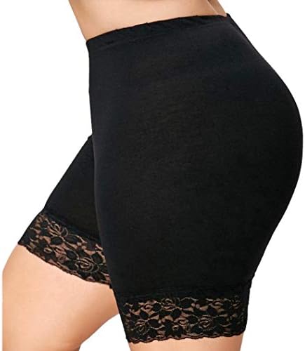 WoCoo Womens Plus Size Lace Shorts Elastic Sports Pants Leggings