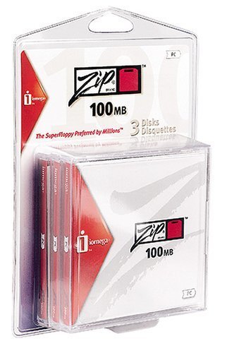 Iomega Zip Disk 100MB 3 Pack Formatted For PC In Clamshell Package (Discontinued By Manufacturer)