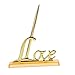 Tinksky Wedding Signing Pen with Gold Plated Metal Love Holder Party Pen Set Wedding Bridal Engagement Valentine's Day Favors (Gold)