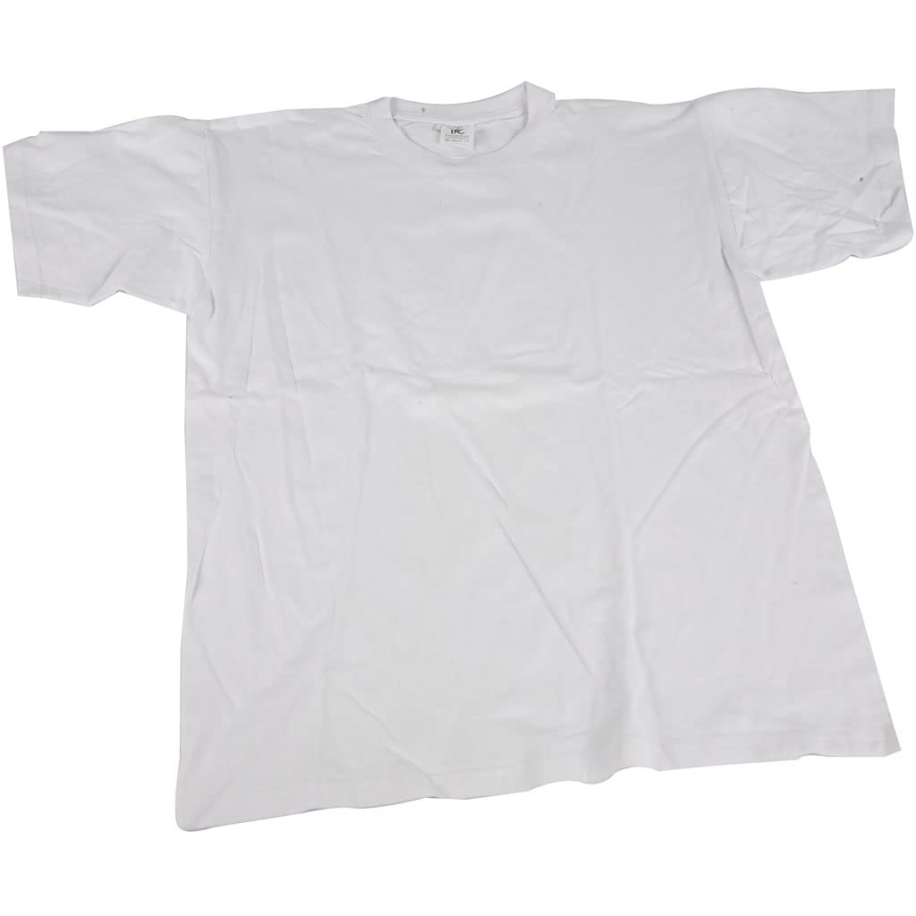 T-shirt, size medium , white, round neck, 1 pc