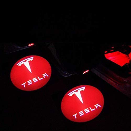 IHEX Auto 2pcs Replacement for Tesla Door Light Car Wireless Led Welcome Projector, Entry Welcome Laser Courtesy Lights Ground Ghost Shadow Light Lamp
