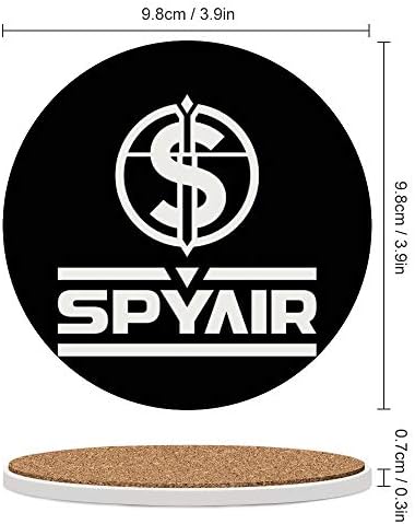 Amazon スパイエアー Spyair ロゴ セラミック コースター 吸水カップマット 保護コルク裏面 6個セット おしゃれ 贈り物 コースター オンライン通販