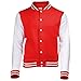 Awdis Unisex Varsity Jacket (M) (Jet Black/Heather Gray)