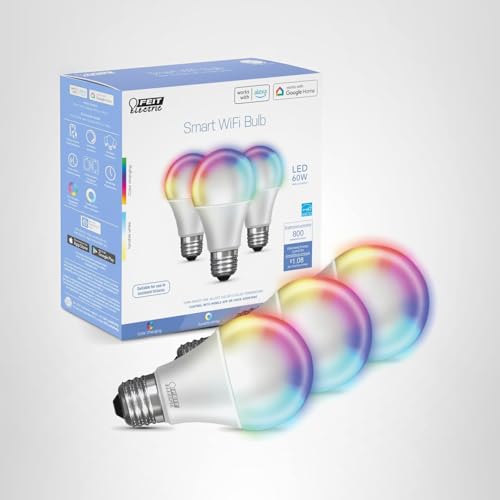 Feit Electric Smart Light Bulbs with RGBW Color Changing and Tunable White, 60W Replacement, Dimmable, Wi-fi Enabled, No Hub Needed, Works with Alexa and Google, OM60/RGBW/CA/AG/3, 3 Pack - View 12
