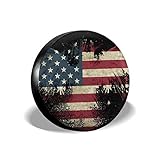 Car Tire Cover Sunscreen Protective Cover Bald Eagle American Flag Water Proof Universal Spare Wheel Tire Cover Fit for Trailer, RV, SUV and Various Vehicles 14