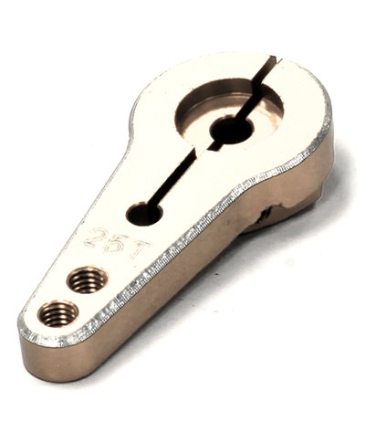 Integy RC Model Hop-ups C24487SILVER Billet Machined Single Sided Servo Horn 25T Futaba Servo (r=20, 24mm Holes)