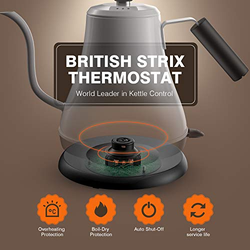 HadinEEon Electric Gooseneck Kettle 100 Stainless Steel BPAFree Tea