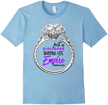 Mens Just a Girl Boss Building Her Empire Diamond Ring Black Font Large Baby Blue