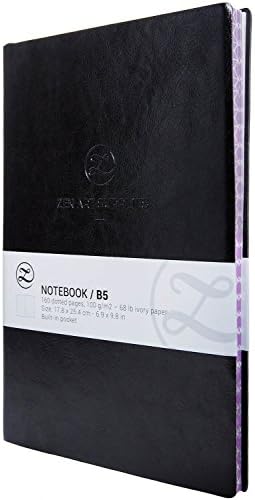 Bullet Journal Notebook | Dotted Notebook &amp; Planner With PU Leather Bound Cover | 160 Premium Pages (80 Sheets) of Smooth Ivory Dotted Paper, Size B5 (7” x 10”) Expandable Inner Pocket and 2 Bookmarks
