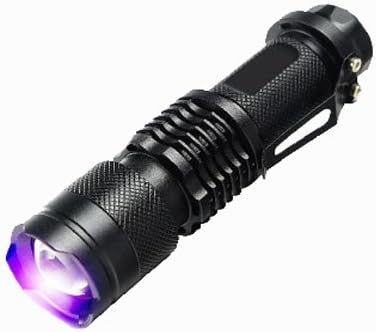 UV Torch,UV Flashlight, Alloy Mini LED Hand Lamp, Wavelength 395nm Detector for Wrong Paper Money Or Dried Urine Spots of Pets on Carpets (Black)