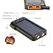 TRONOE Solar Charger,12000mAh Portable Charging Case External Backup Battery Pack Dual USB Solar Phone Charger with 2LED Light Carabiner for Your Smartphones and More (Orange)