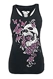 Dellytop Women Summer Sleeveless T Shirt Racerback Skull Printed Vest Tank Top