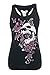 Dellytop Women Summer Sleeveless T Shirt Racerback Skull Printed Vest Tank Top