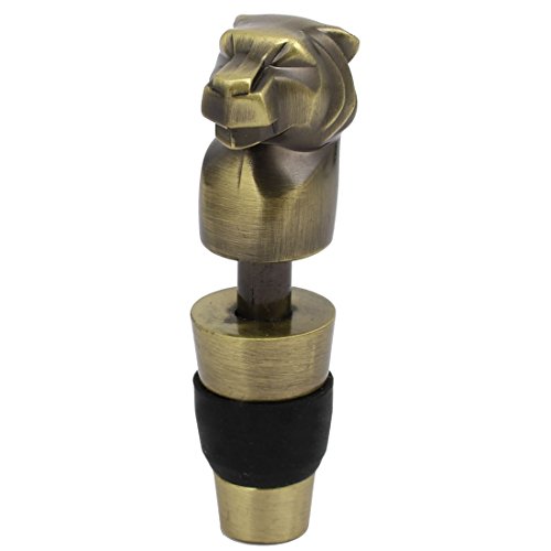 uxcell Tiger Head Shaped Sealed Bottle Stopper Wine Sealer Cap Bronze Tone