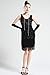 BABEYOND Women's Flapper Dresses 1920s V Neck Beaded Fringed Dress Dress Great Gatsby Dress Black