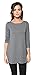 Free to Live Women's Flowy Elbow Sleeve Jersey Tunic Blouse Top Made in USA (Medium, Charcoal)