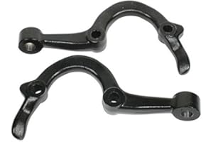 Speedway Motors Power Steering Arms compatible with 1964-1972 GM A-Body, Fits Chevelle, Malibu, GTO, 442, & Skylark, Shorter Steering Arm Design for Quicker Ratio Conversion, Pair