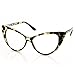 zeroUV - Super Cat Eye Glasses Vintage Inspired Mod Fashion Clear Lens Eyewear (Yellow Tortoise)