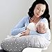Infant Nursing Pillow Baby Breast Feeding Pillows with Pillow Cover for Breastfeeding Mothers ,Flame Resistant Filling, Baby Shower Gift Allover Fashion Grey