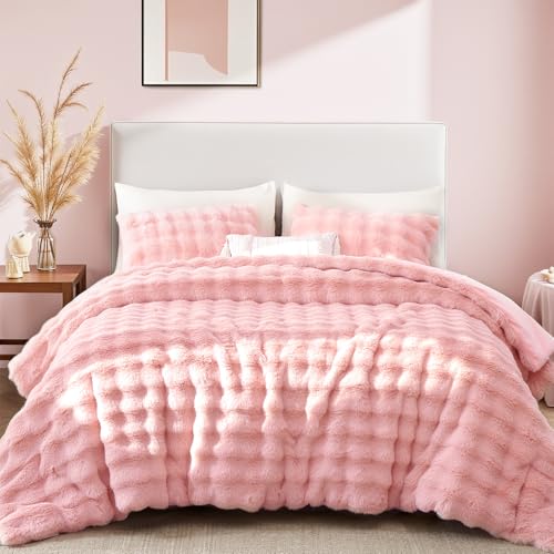 YIKUSH Twin Faux Fur Soft Comforter Set