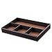 KINGFOM Pu Leather Desk Organizer Tray, 4 Compartment Office Storage Supplies Stationery Drawer Tray, Nightstand Bedside Tray for Key, Wallet, Watch, Coin, Phone Valet Tray Stackable