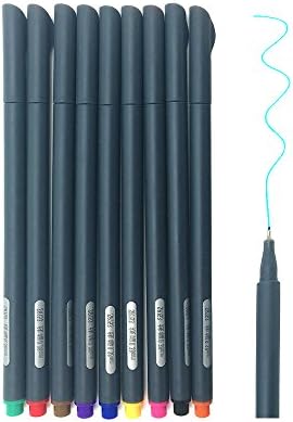 Fineliner Color Pen Set, 0.38 mm Fine Line Drawing Pen, Porous Fine Point Markers Perfect for Coloring Book and Bullet Journal Art Projects, Pack of 10