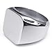 KONOV Polished Stainless Steel Band Biker Men's Signet Ring - Size 11