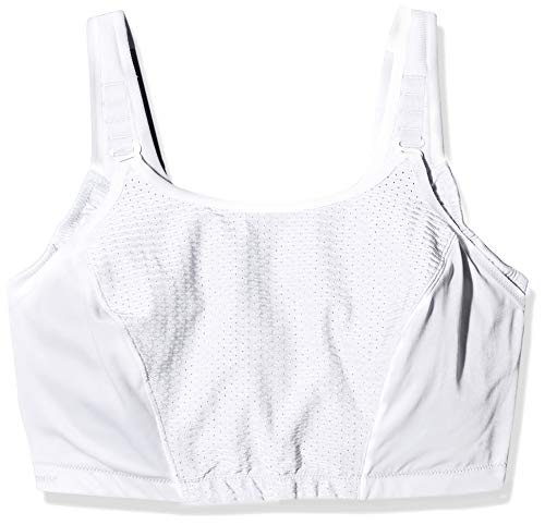 Glamorise Women's Plus Size Full Figure Adjustable Wirefree Sport Bra #1422, WHT, 36I