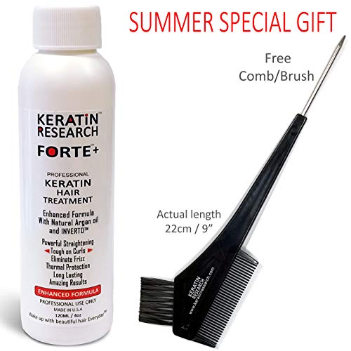 Forte Plus Extra Strength Brazilian Keratin Hair Treatment Professional 120ml Bottle with free Brush/Comb Proven Amazing Results