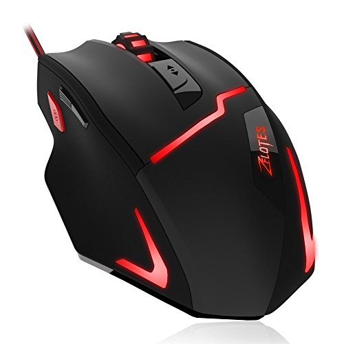Zelotes 7200 DPI High Precision FPS Gaming Mouse,Ergonomic USB Wired Mice Optical Computer Mouse for Gamer PC Mac Laptop Desktop