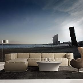 Barcelona Spain - Removable Wall Mural | Self-Adhesive Large Wallpaper - 66x96 inches