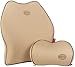 Travel Ease Car Lumbar Support Back Cushion & Headrest Neck Pillow Kit for Seat Cushion Memory Foam Erognomic Design Universal Fit for Car Seat with Back Pain Relief (Beige)