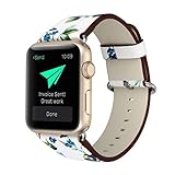 For Apple Watch Band,Voberry Floral Leather Strap Replacement Watch Band For Apple Watch 38mm (B)
